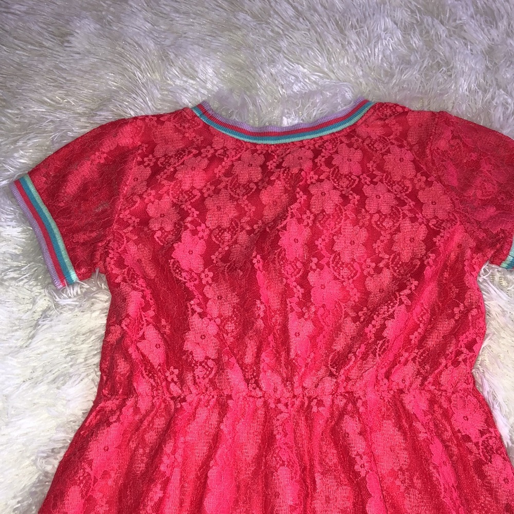 ⚡️5 For $15⚡️ Girls red/pink lace dress - Picture 6 of 8